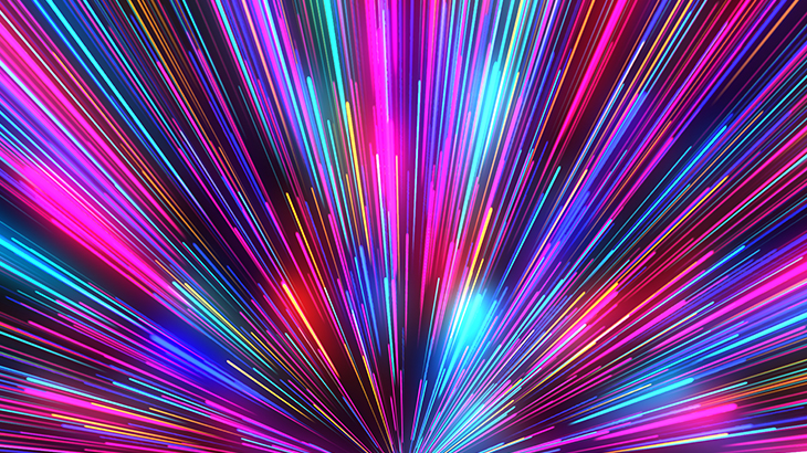 Multicolor lights bursting from center