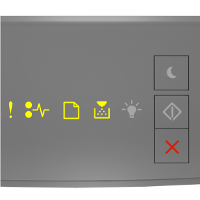 Printer control panel light sequence for Replace unsupported cartridge [32.xy]
