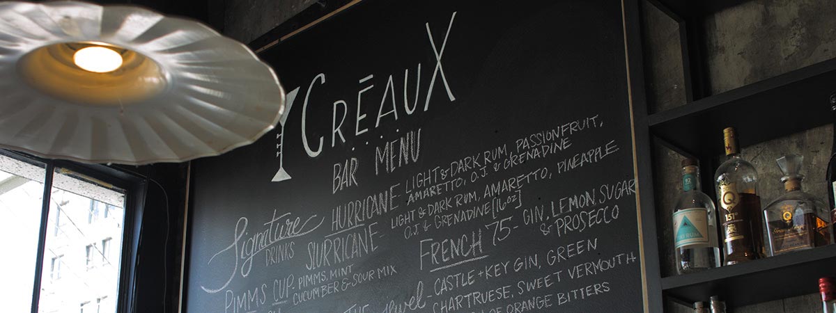 Small business interior - Creaux bar menu board