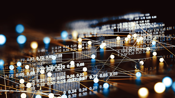 Dots and numbers interconnected 