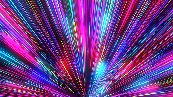 Burst of multicolour lights