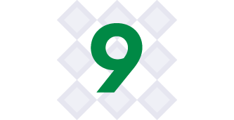 Graphic consists of a checkerboard with 9 empty diamonds, and the number 9 overlay.