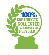 100% Cartridges Collected are reused or recycled